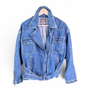 VTG Women’s The Limited Biker Denim Moto Zipper Jacket